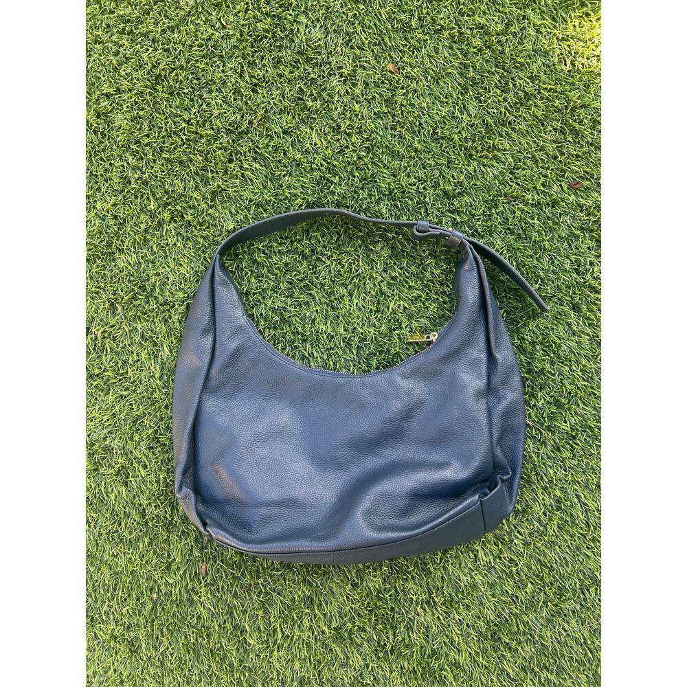 Tote Le Monde Navy Blue leather shoulder bag - Picture 7 of 9